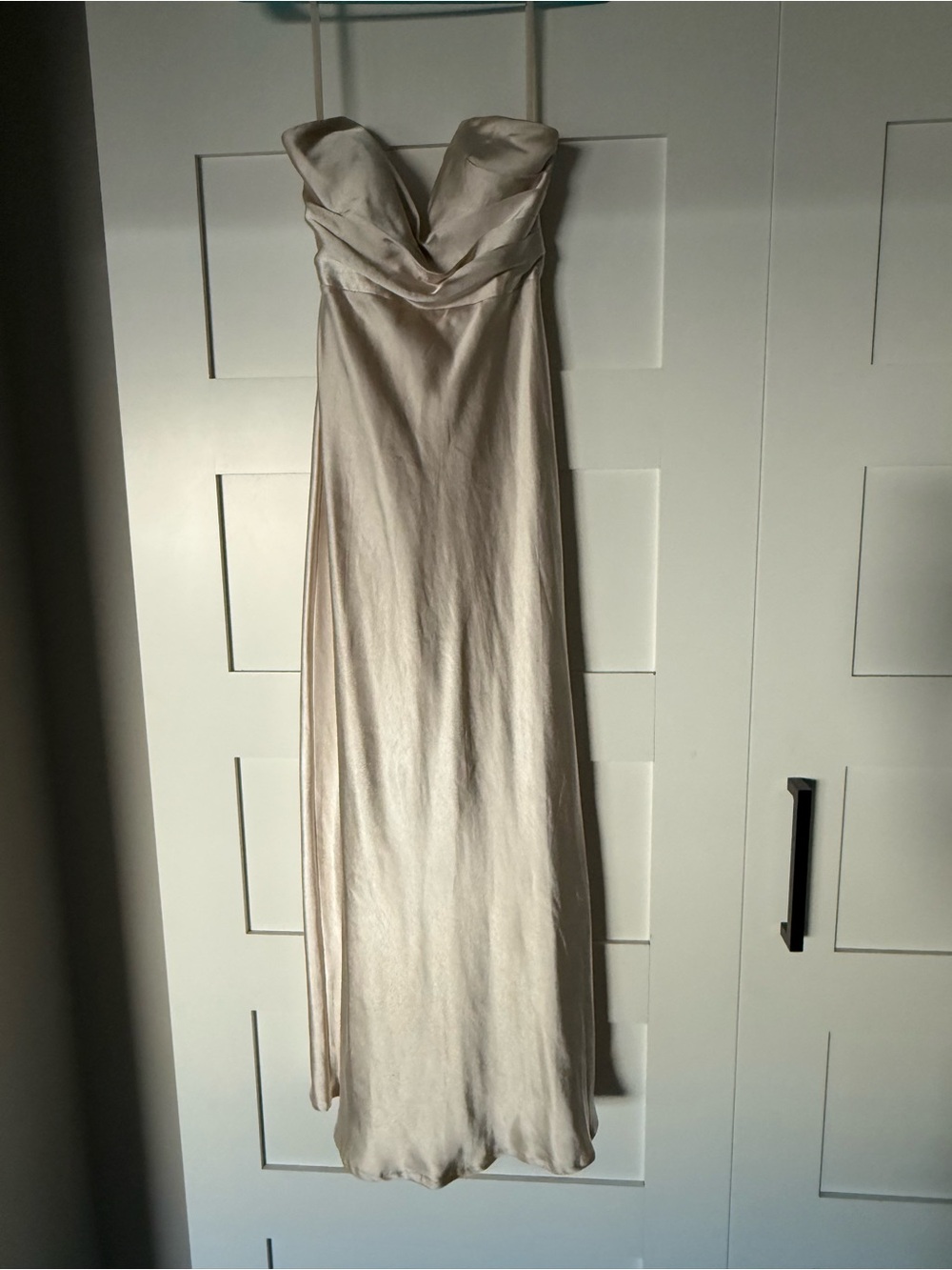 Strapless Satin Champagne Gown